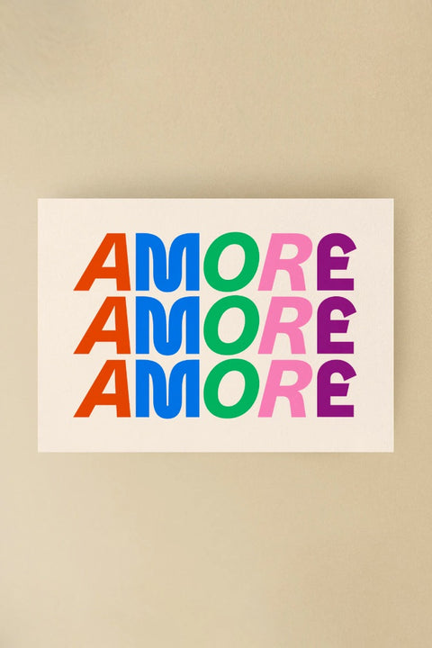 Postkarte "Amore Amore Amore" von studio ciao im A6-Format