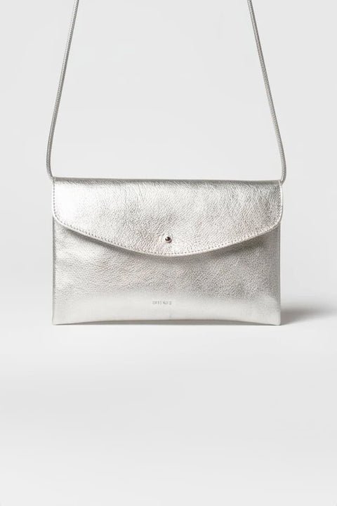ann kurz Cute Clutch Metallic Platin aus Leder mit Kartenfächern