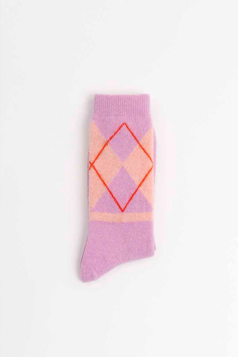 Argyle Socks Wool Lilac von Suite13Lab in Lila und Hellrosa