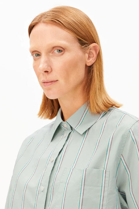 Damenbluse mit Streifen und Hemdkragen von ARMEDANGELS