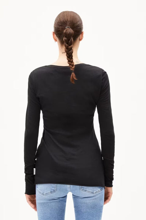 Nachhaltiges schwarzes Longsleeve aus Bio-Baumwolle