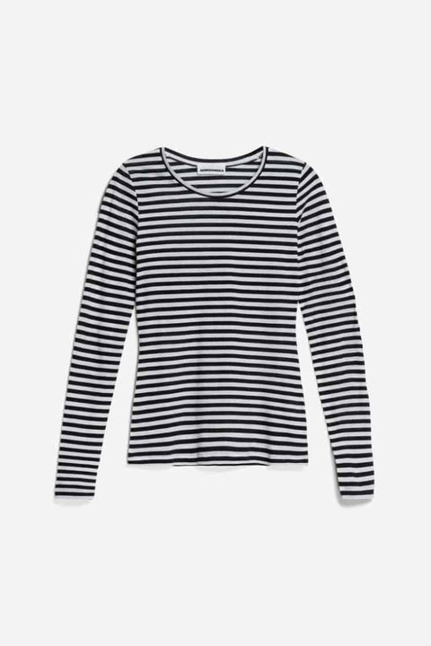 "Enriccaa" Longsleeve T-Shirt - zeitloses Schwarz-Off White Design