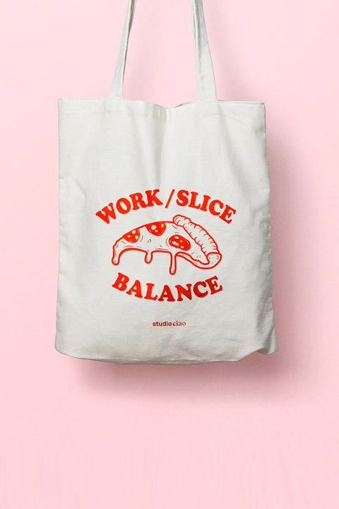 Stilvolle "Work Slice Balance" Totebag in Naturfarbe