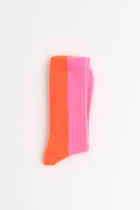 Bicolor Socks Wool Pink von Suite13Lab in Pink und Orange
