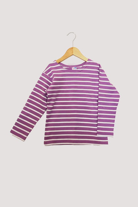 Breton Children's T-Shirt Lilac/White