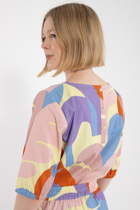 Bunte Seersucker-Bluse von Danefae in Sommerfarben