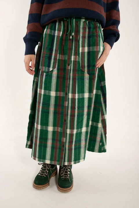 Herbstlicher Rock aus 100 % Baumwolle mit Karo-Muster