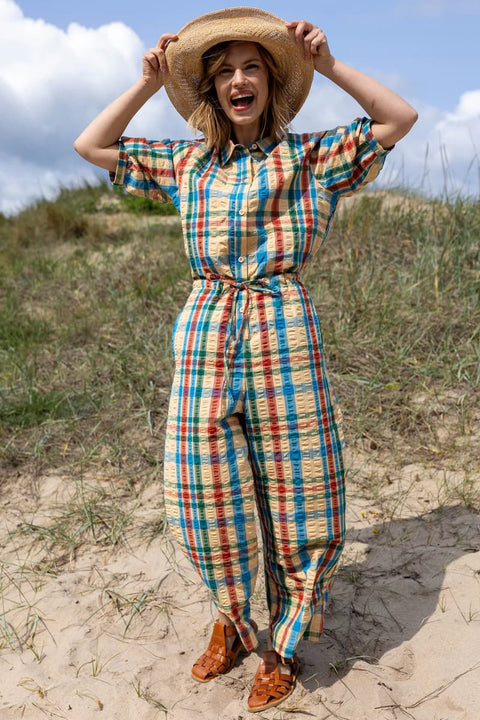 Karierter Jumpsuit aus Baumwolle Danefruit