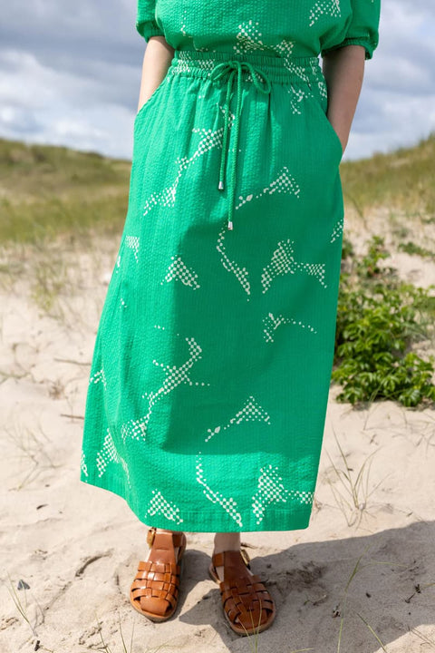 Danespresso Seersucker Rock mit Bindeband und Taschen