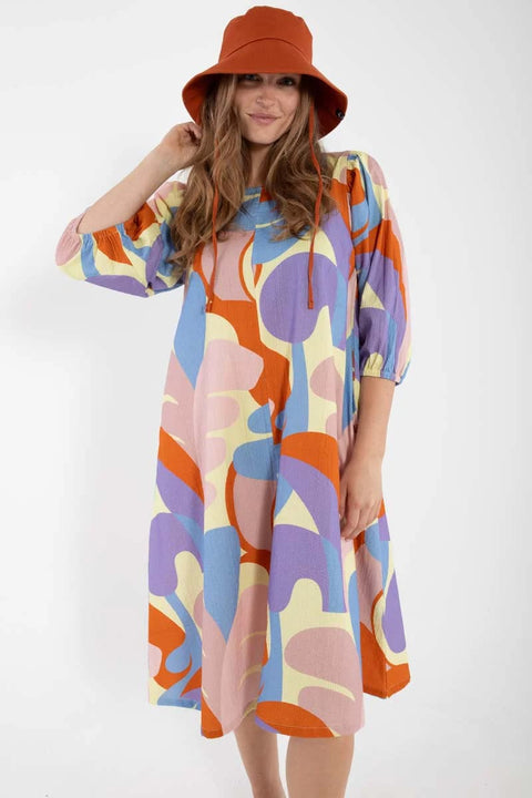 Daniris Seersucker-Kleid in Pastellgelb von Danefae