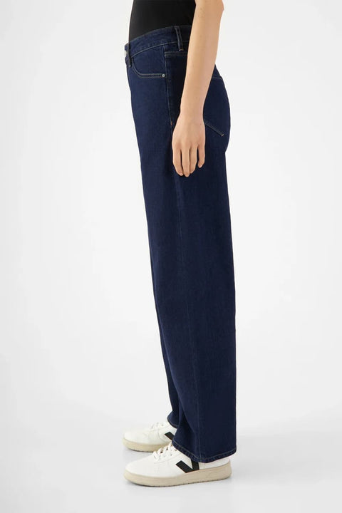 DAWN ASH Barrel Leg Jeans in Dunkelblau mit O-Silhouette