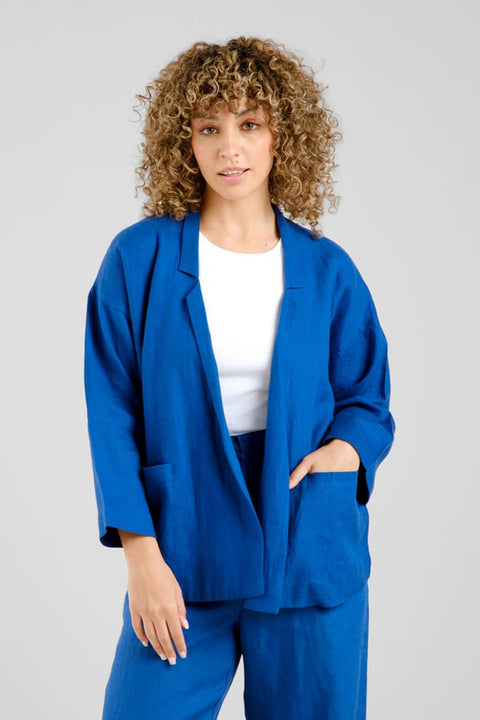 Loose Blazer Tanto Linen Limoges Blau von Dedicated