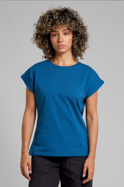 Dedicated Visby Base Midnight Bio-Baumwolle T-shirt in Blau