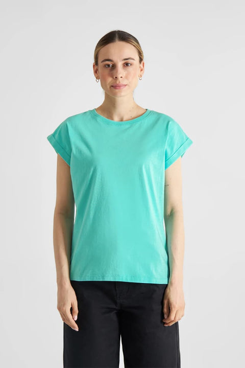 Nachhaltiges hellblaues T-Shirt aus Bio-Baumwolle von DEDICATED