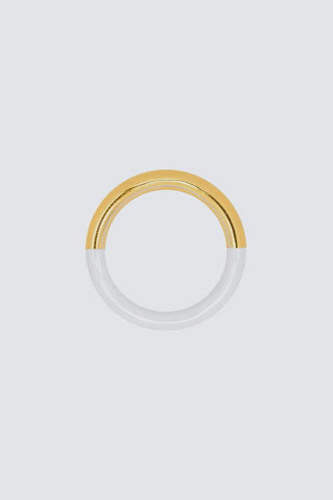 Double color ring in Gold Weiß