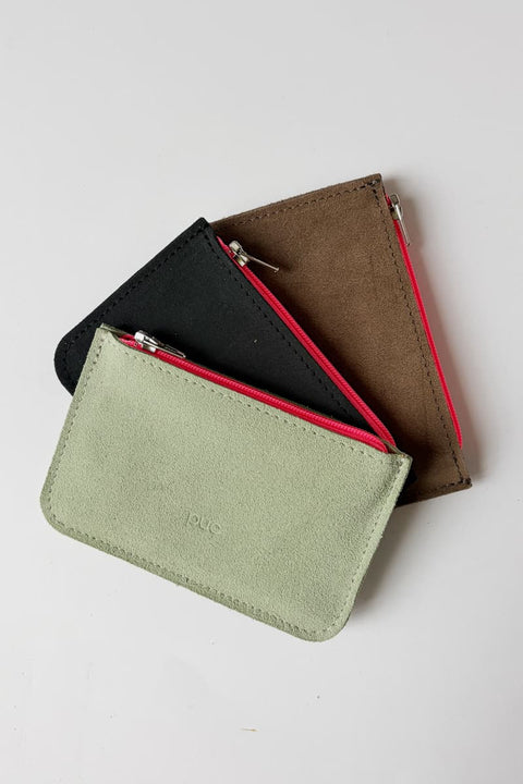 Kompakte Leder Geldbörse aus Rindsleder mit Reißverschluss