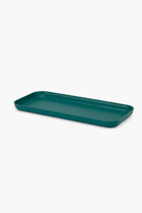 Small Tray Blue Abyss von EKOBO, 32 x 14 x 2 cm, satiniertes Finish in tiefem Blau, hoher Rand, BPA-frei