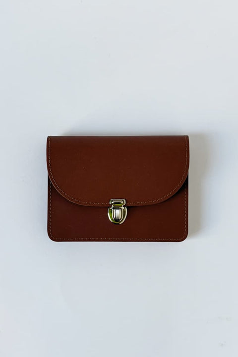 Papoutsi BORSA Geldbörse Medium in Braun, geschlossen – Rindleder, 10 × 13,5 cm, Made in Berlin
