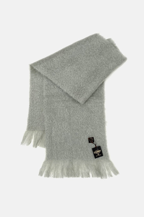 Eleganter Mohair-Schal in Hellgrau