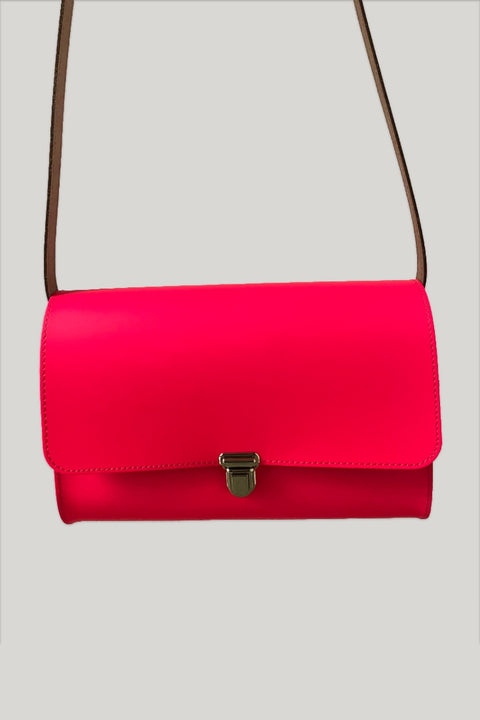 Handgefertigte Vintage Cross Body Tasche in Neonpink – Papoutsi