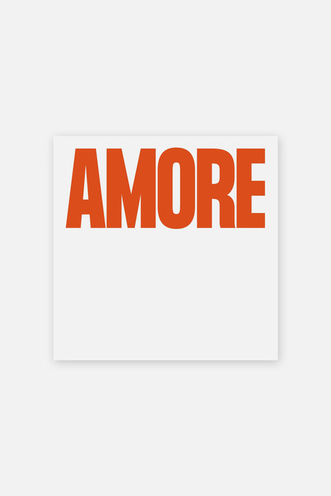 Haftnotizen AMORE NAVUCKO Weiß/Rot – Detailansicht AMORE-Motiv auf beschichtetem Kartonumschlag, 50 Blatt ungestrichenes Papier