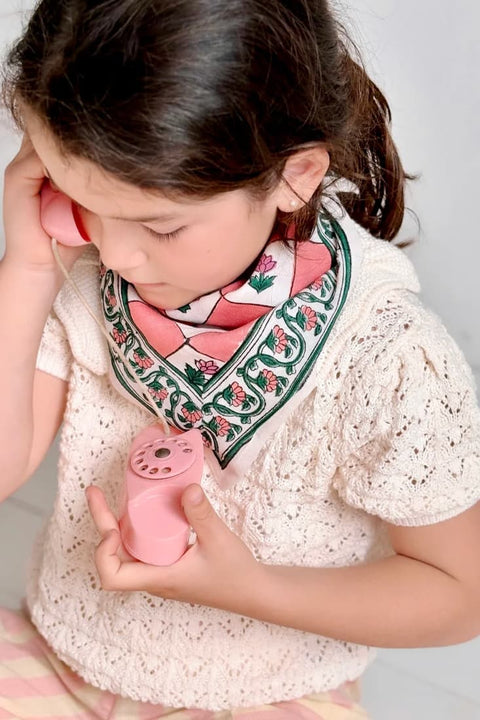 Cotton Neck Scarf for Babies with Delicate Floral Print