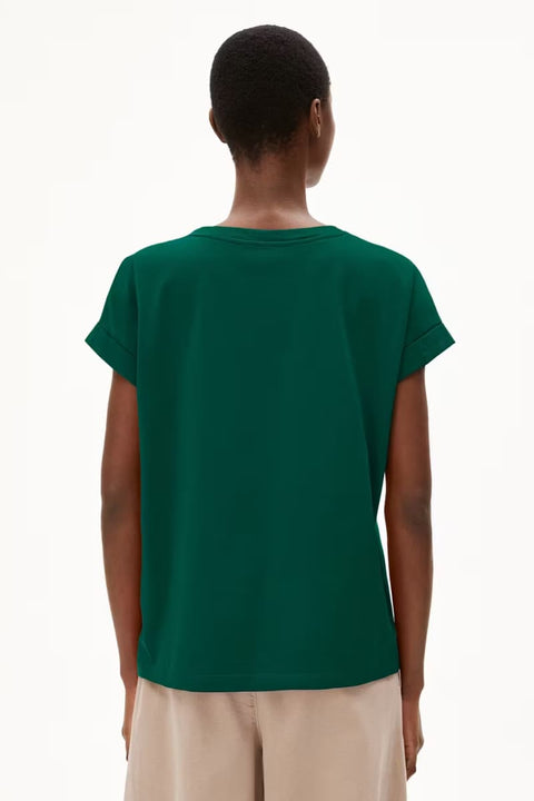 Damen-T-Shirt in kräftigem Grün – ideal für Alltag und Freizeit