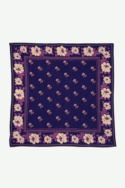 Lila Foulard aus Baumwolle mit Blumenmuster von Bonheur du Jour