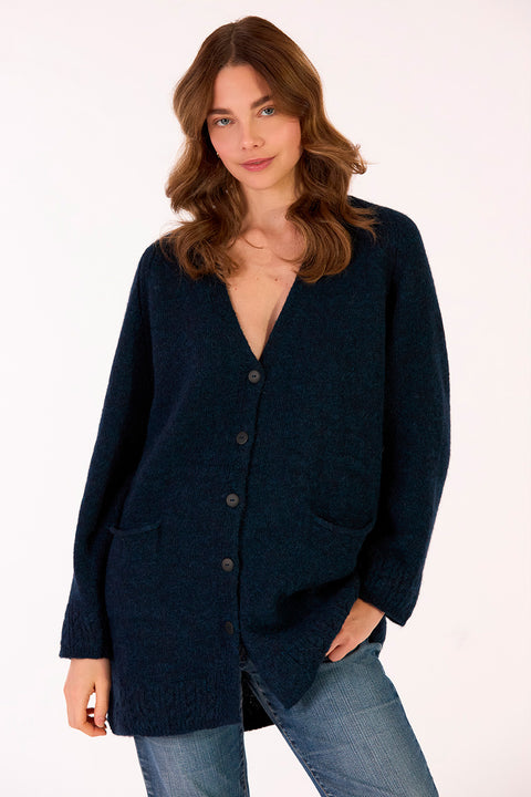 Johanna Coat von Les Racines du Ciel in Blue Chine, Vorderansicht