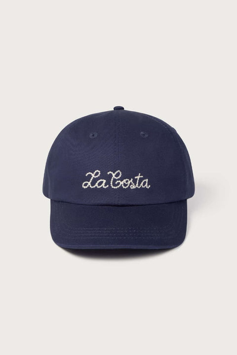 Navy Kappe La Costa aus Bio-Baumwolle mit Schriftzug