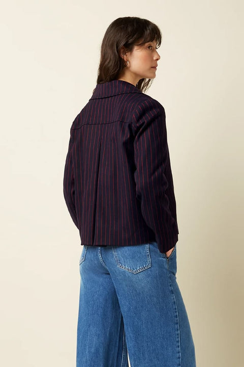 Elegante Zweireiher-Jacke mit Leistentaschen