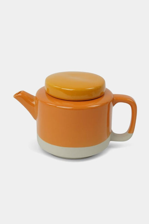 Teekanne Cyl L Apricot von KINTA in Orange, handgefertigtes Steinzeug, 950 ml, 13 cm Höhe, zylindrische Form
