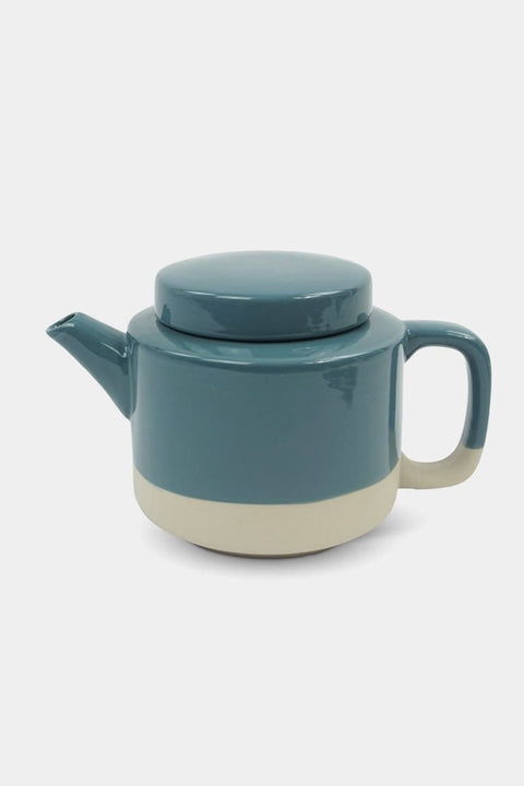 Teekanne Cyl L Blau von KINTA, handgefertigtes Steinzeug, 950 ml, 13 cm Höhe, zylindrische Form in Blau