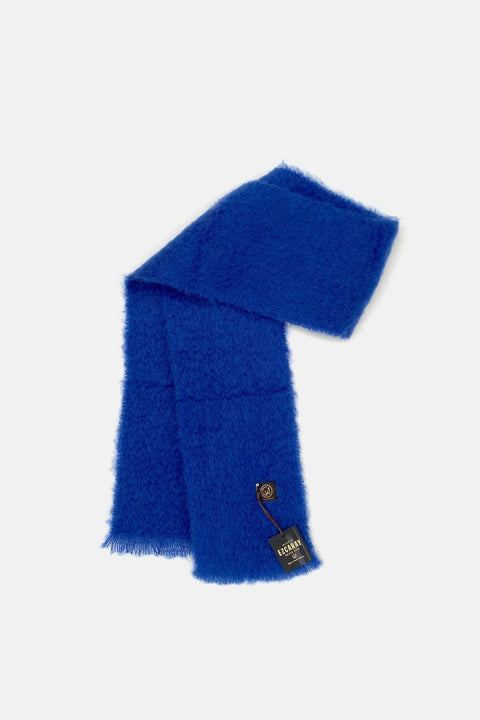 Wohlfühl-Accessoire: Flauschiger Mohair-Wollschal in Blau