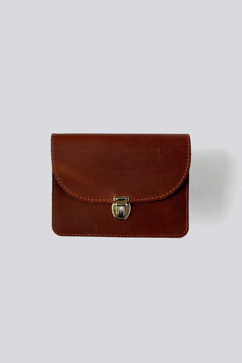 Leder Portemonnaie BORSA aus Rindleder in Natur Brandy