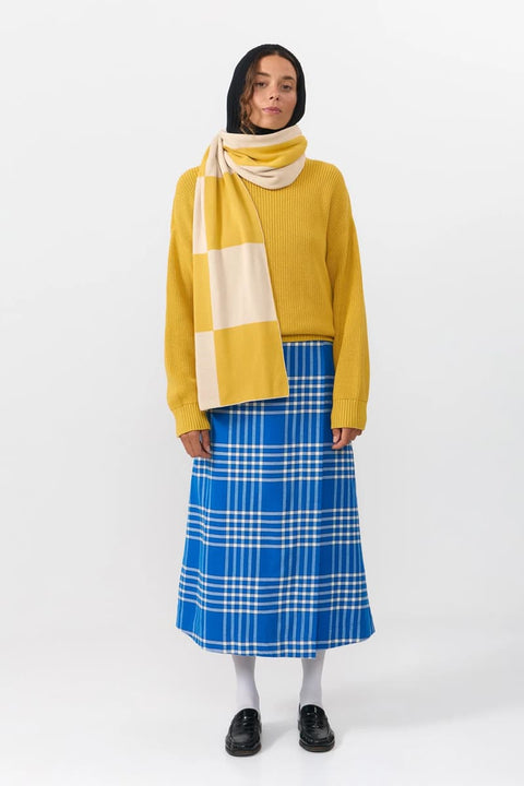 London Scarf Check Mustard aus Bio-Baumwolle im Karo-Design
