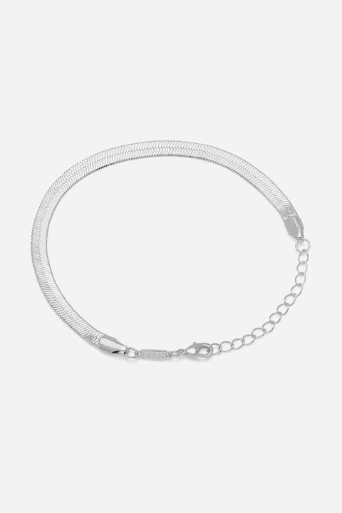 Snake Armband versilbert von LULU, glänzende Oberfläche