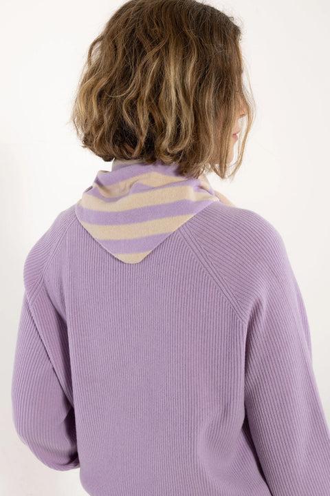 Danecharmer Schal Ice Lilac/Light Beige, Detailansicht Streifen