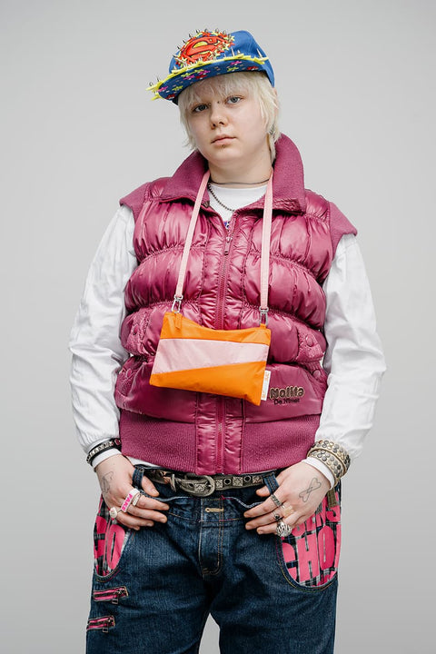 Hellrosa Orange Cloud Pouch Medium leichte Tasche