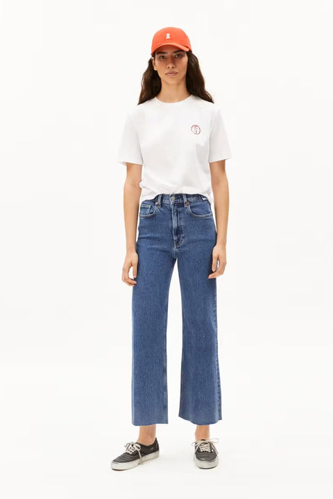 ARMEDANGELS Murliaa Cropped Jeans in Blau mit weitem Bein