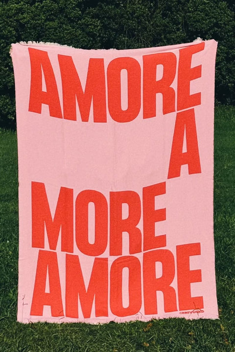 Baumwoll-Decke AMORE von NAVUCKO in Rosa und Rot, 140 x 200 cm, 100% Baumwolle OEKO-TEX zertifiziert