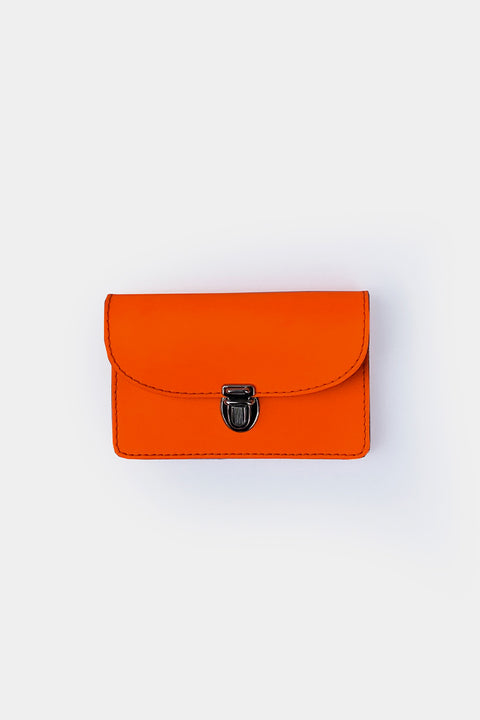 Leder Geldbörse in Neonorange aus Berlin