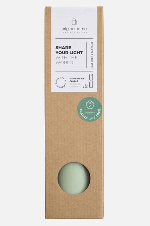 Grüne Kerze handgefertigt aus 100% Pflanzwachs für nachhaltige Beleuchtung