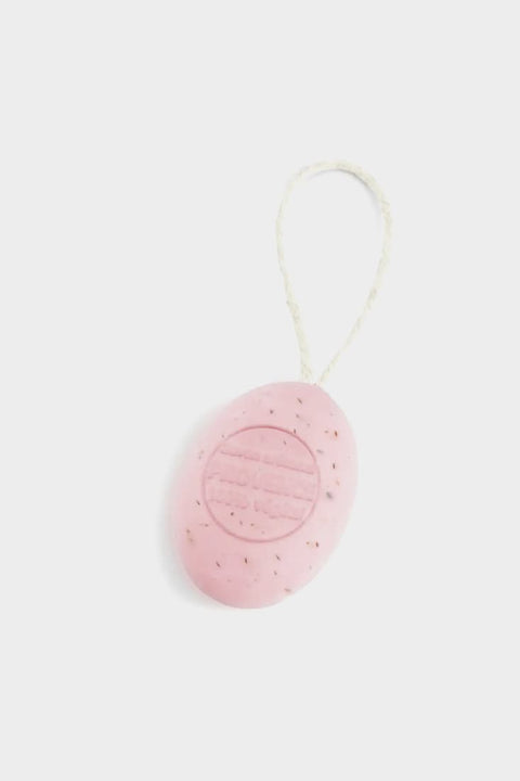 Ovale Seifenstück an der Schnur, Rose