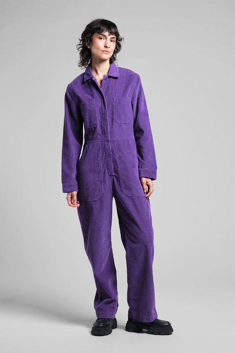 Lila Overall Docksta Corduroy Picasso aus Bio-Baumwollcord