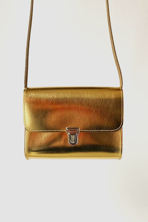 Papoutsi Brottasche aus Naturleder in Gold