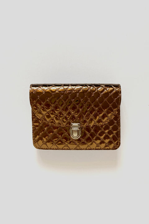 Papoutsi Borsa Geldbeutel in Antik Gold
