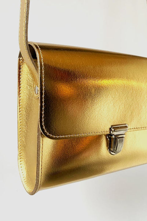 Handgemachte Crossbody-Tasche Metallic-Gold