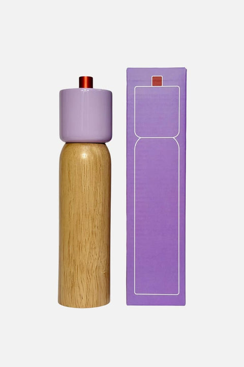 MÆGEN Salz- und Pfeffermühle Flieder & Rot, große Version, 21,5 cm, Kautschukholz