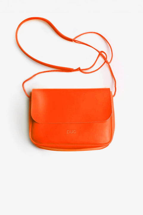 Neonorange Ledertasche City Trip S Fluors